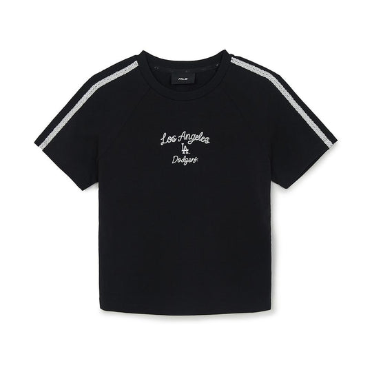เสื้อยืด  Varsity Lace Track Slim Semi Crop T-Shirts Los Angeles Dodgers