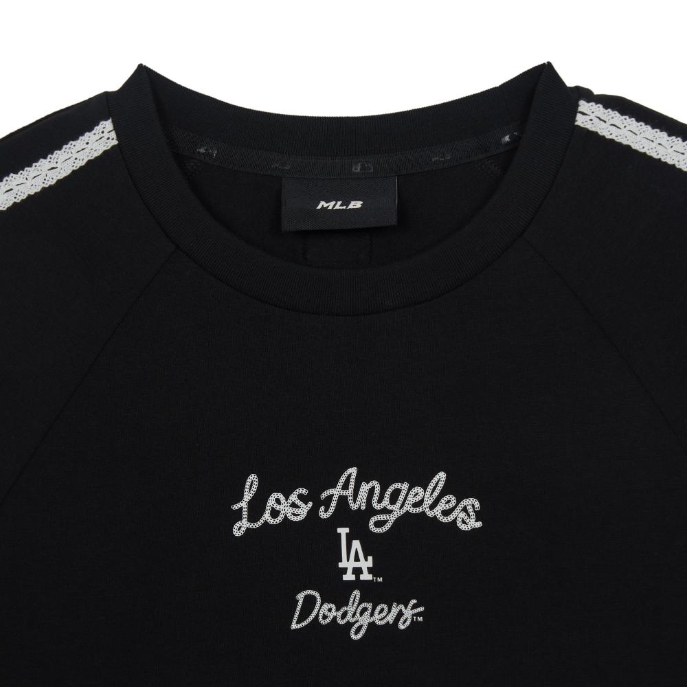 Varsity Lace Track Slim Semi Crop T-Shirts Los Angeles Dodgers