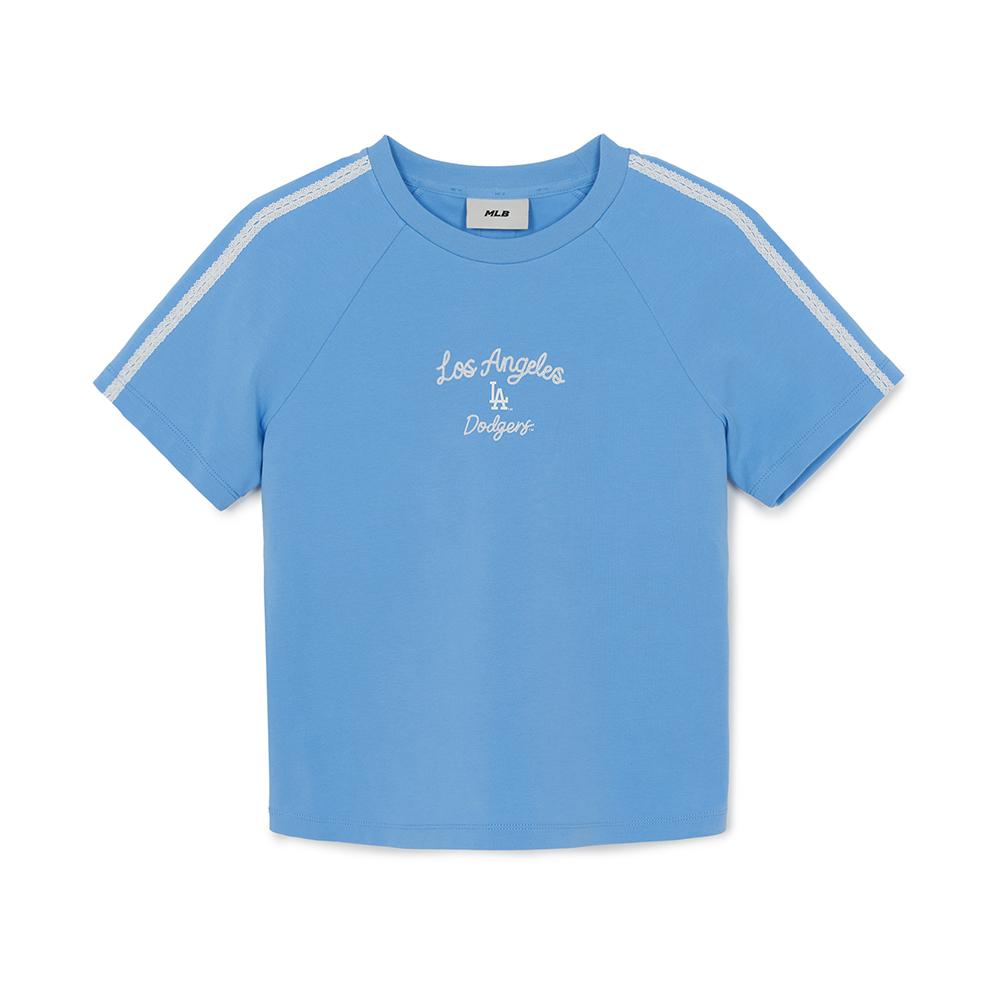 เสื้อยืด  Varsity Lace Track Slim Semi Crop T-Shirts Los Angeles Dodgers