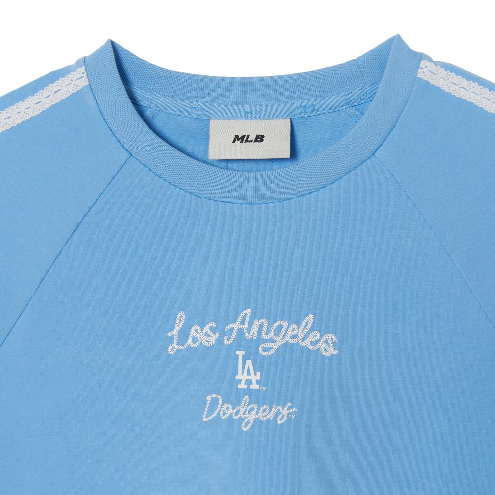 เสื้อยืด  Varsity Lace Track Slim Semi Crop T-Shirts Los Angeles Dodgers