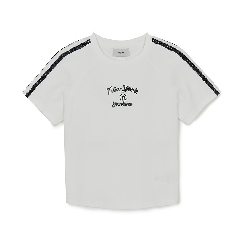 เสื้อยืด  Varsity Lace Track Slim Semi Crop T-Shirts New York Yankees