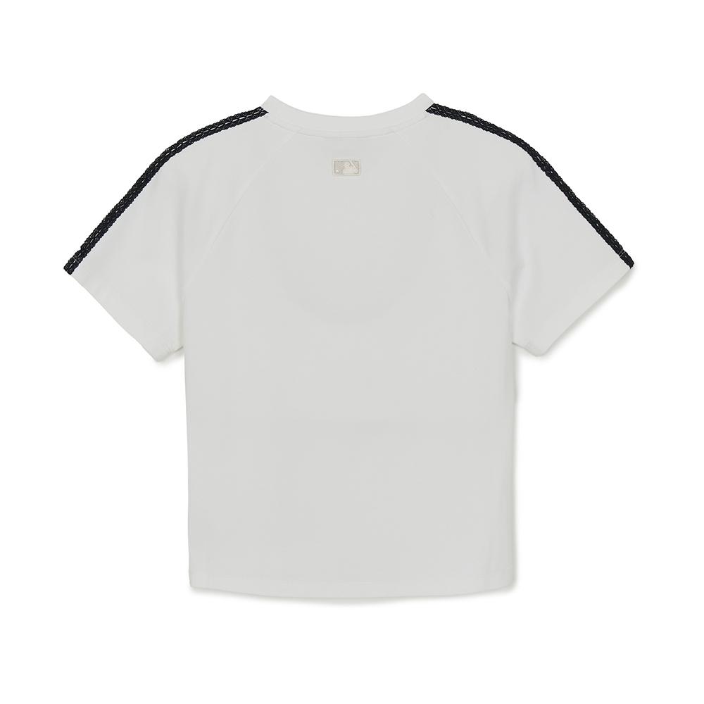 เสื้อยืด  Varsity Lace Track Slim Semi Crop T-Shirts New York Yankees