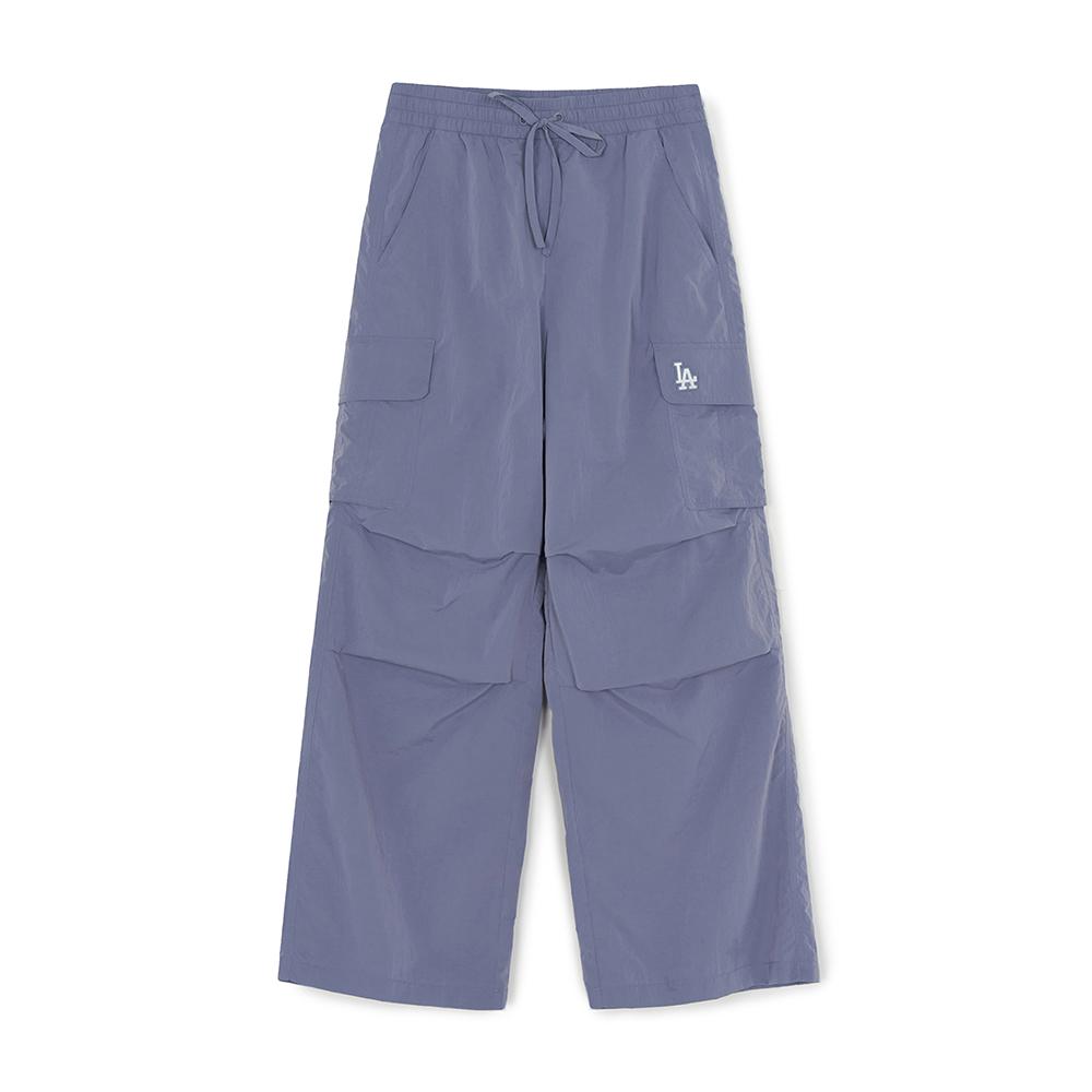 กางเกงขายาว  Gorpcore Glossy High Waist Cargo Wide Flare Pants Los Angeles Dodgers
