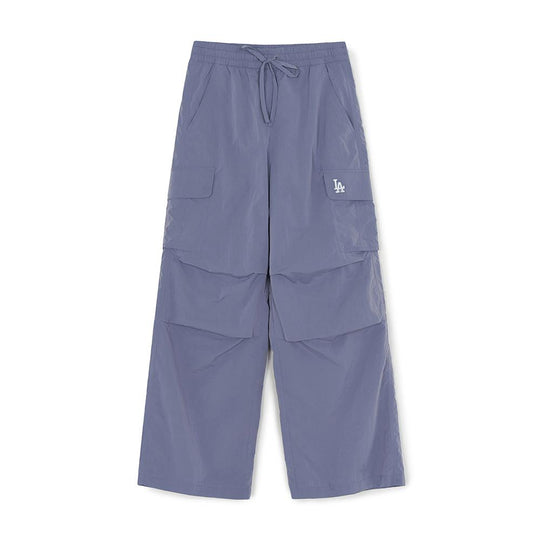 กางเกงขายาว  Gorpcore Glossy High Waist Cargo Wide Flare Pants Los Angeles Dodgers