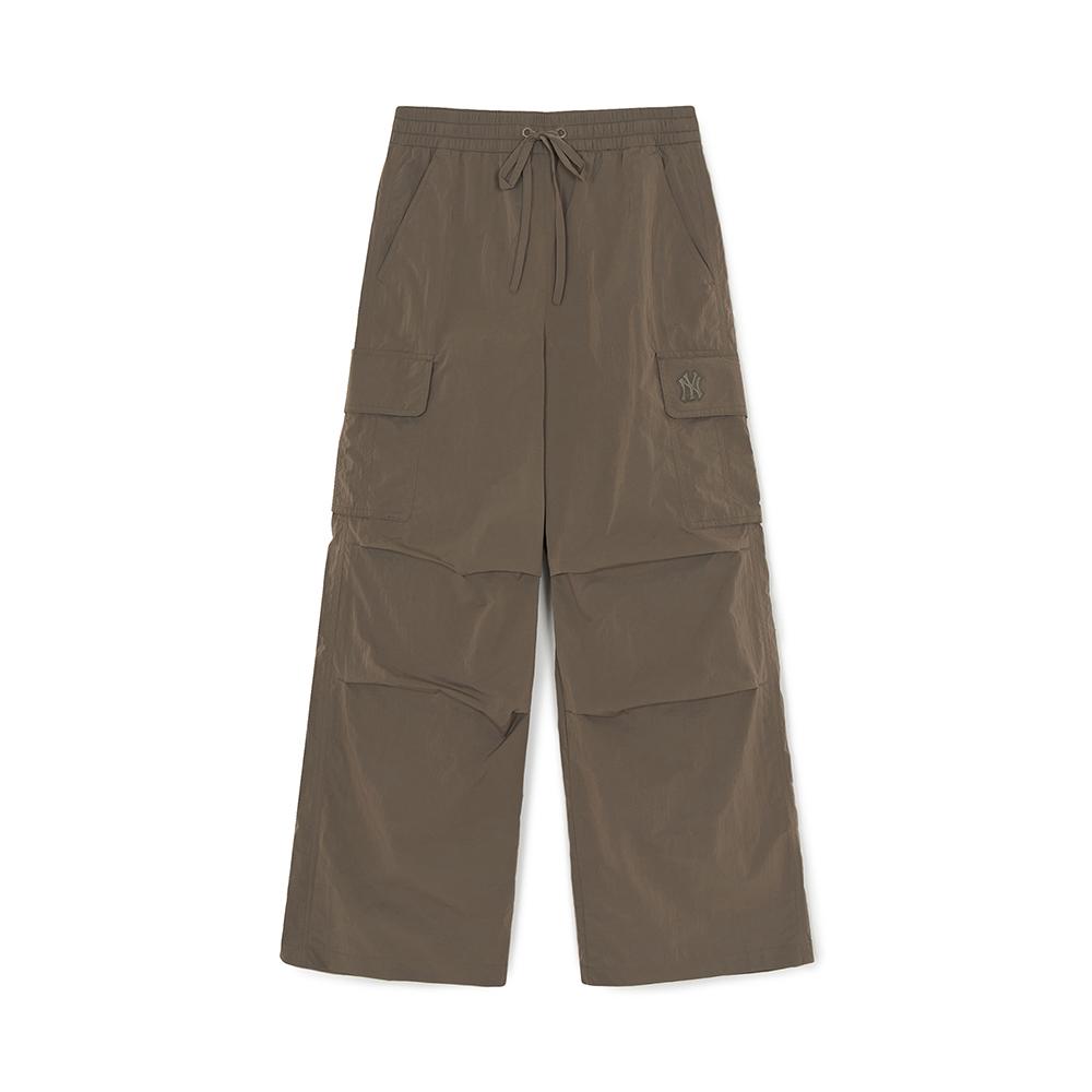 Gorpcore Glossy High Waist Cargo Wide Flare Pants New York Yankees