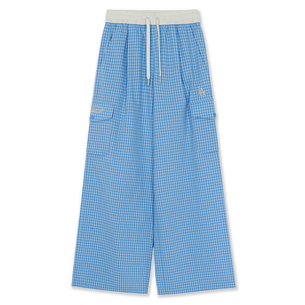 Cotton Check Layered Cargo Wide Pants Los Angeles Dodgers