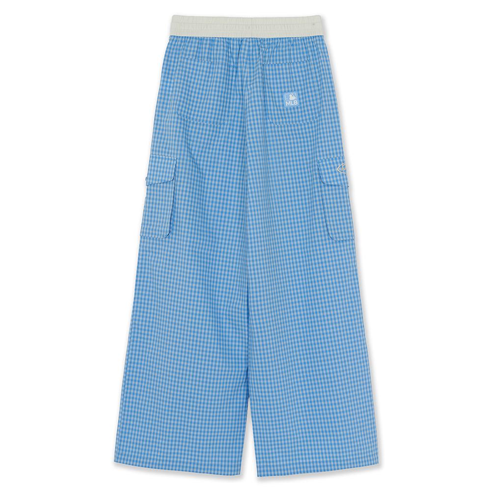 Cotton Check Layered Cargo Wide Pants Los Angeles Dodgers