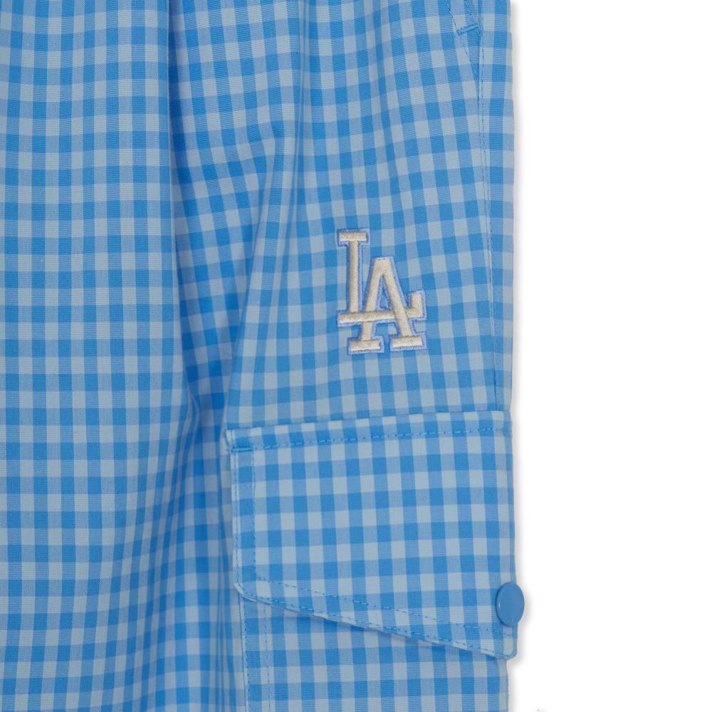 Cotton Check Layered Cargo Wide Pants Los Angeles Dodgers