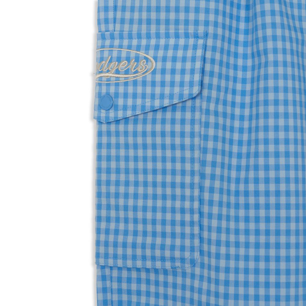 Cotton Check Layered Cargo Wide Pants Los Angeles Dodgers