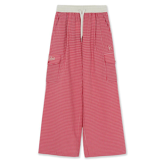 กางเกงขายาว  Cotton Check Layered Cargo Wide Pants Boston Red Sox