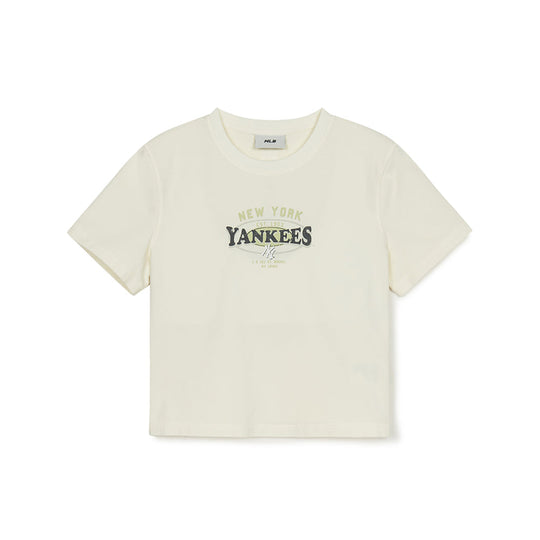 Women's Varsity Washing Vintage Cropped T-shirt New York Yankees