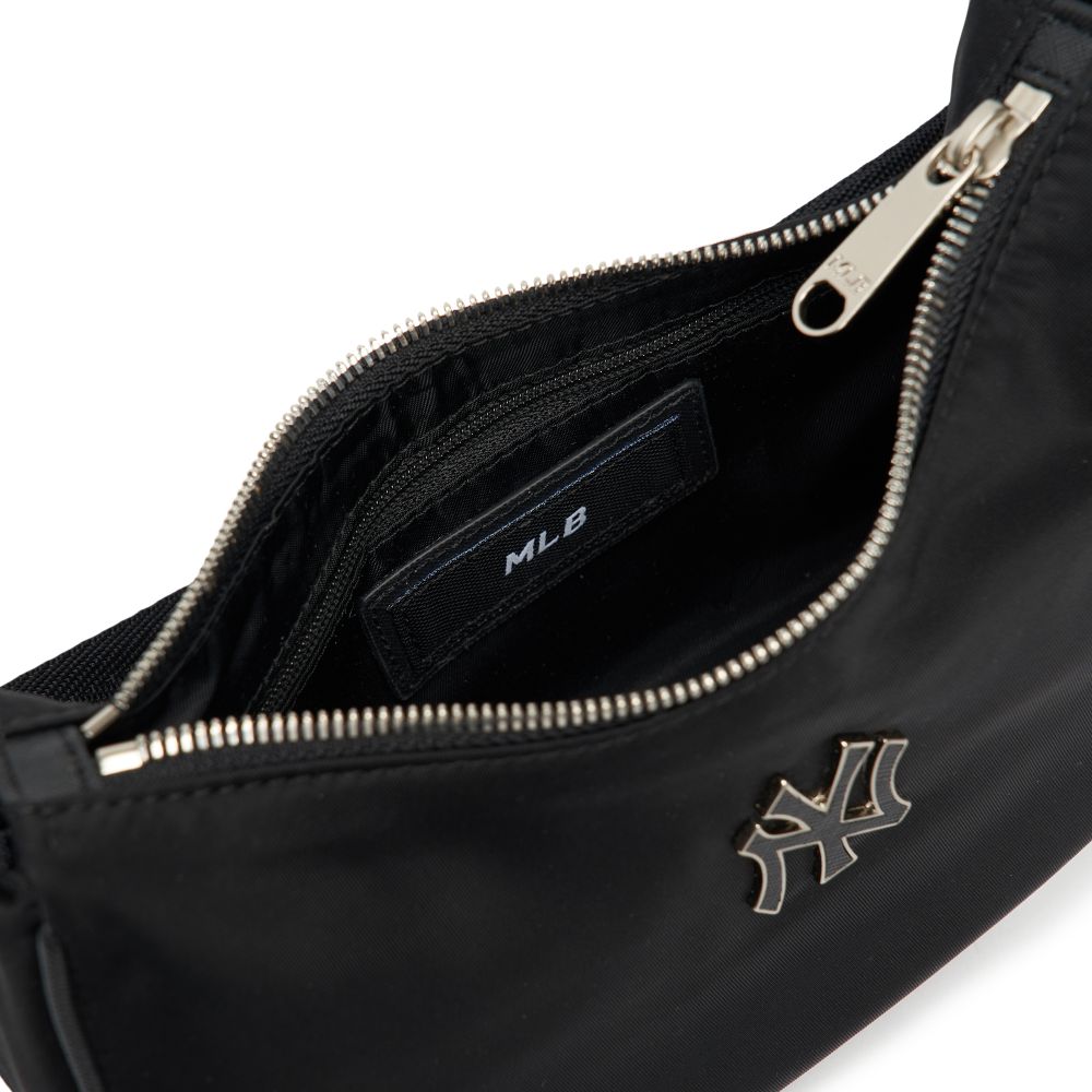 MLB Big Logo Solid New York Yankees Hobo Bag Hand Bag Shoulder Bag Black