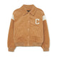 เสื้อแจ็คเก็ต Womens Shoulder Point Corduroy Varsity Jacket Cleveland Indians